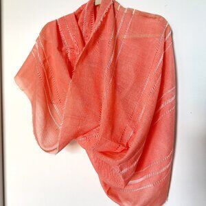 Women's Scarf Pink Striped Elegant Lightweight Wrap